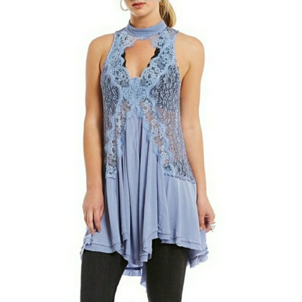 🍒NWT🍒 FREE PEOPLE FLOWY LACE TUNIC - Picture 2 of 7